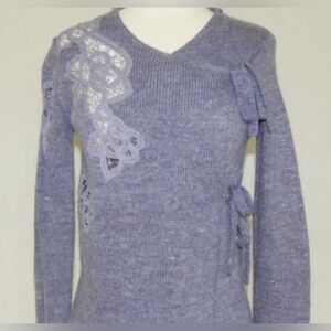 Anthropologie Moth Frosted Panes Sweater with ties